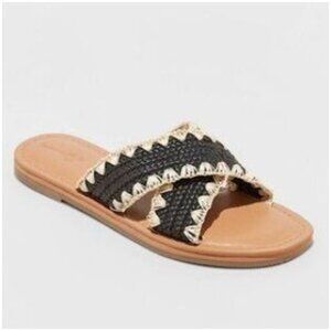 Universal Thread Womens Esmeralda Slide Sandals Tan Comfortable Sz 11